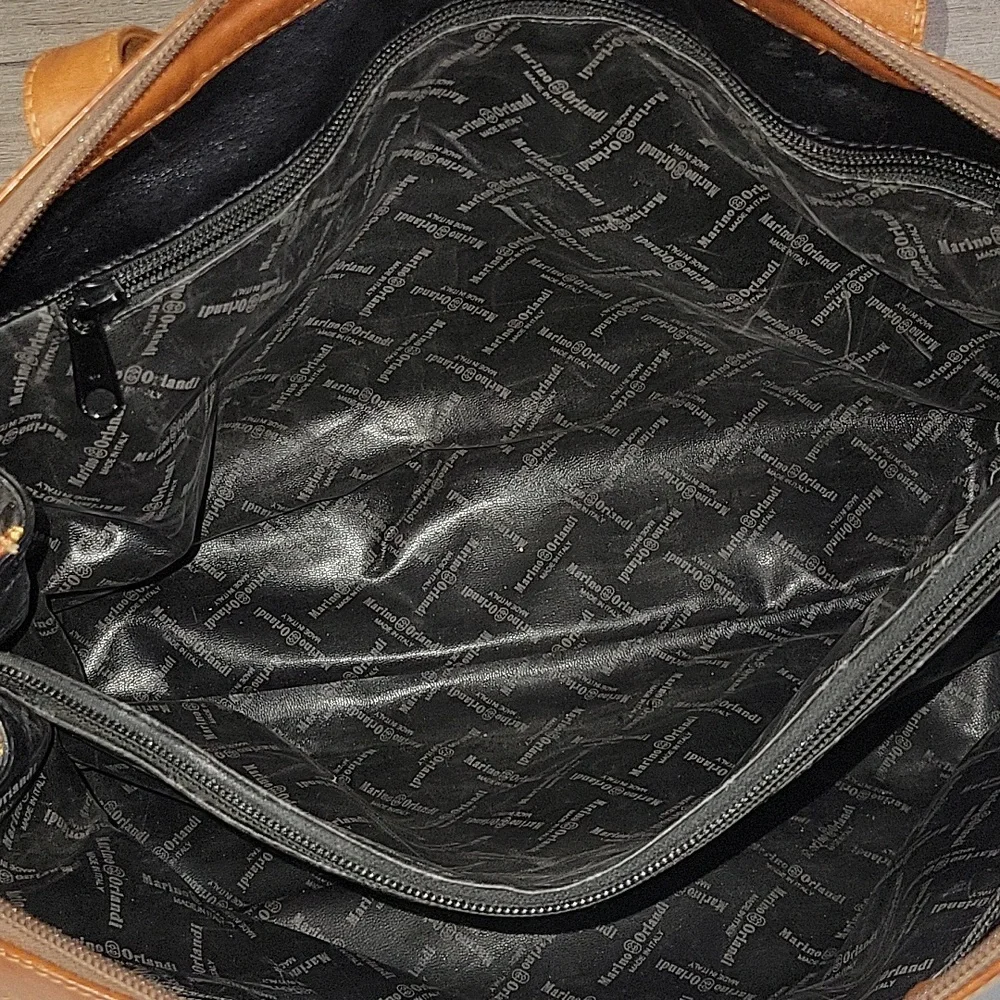 Vintage Marino Orlandi Black/Brown Large Leather Bag